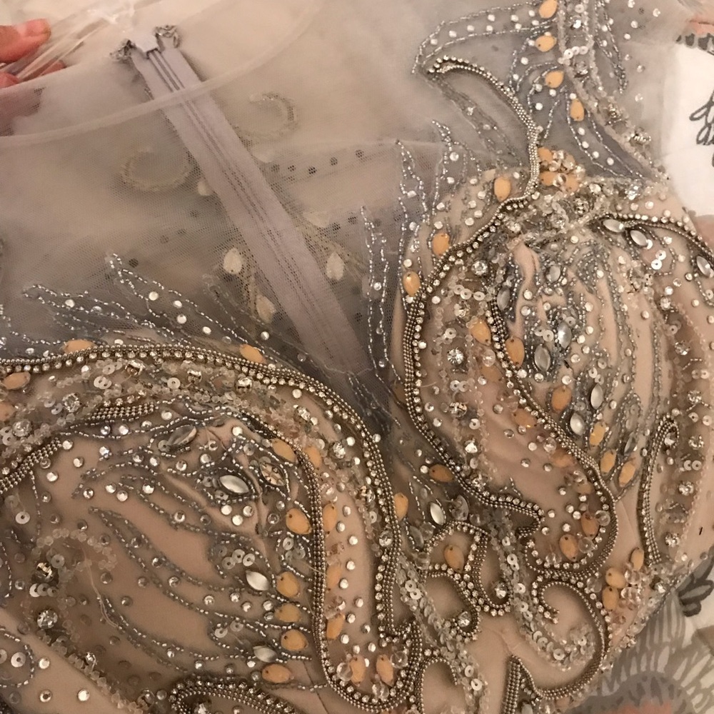 Glamour by Terani couture champagne ball gown